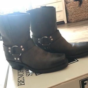 Charcoal Frye harness boots